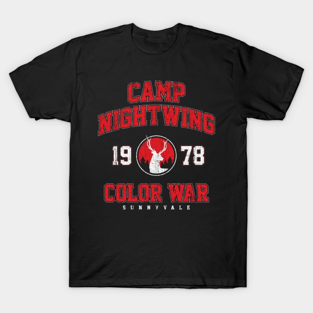 Camp Nightwing Color War 78 - Sunnyvale T-Shirt by huckblade